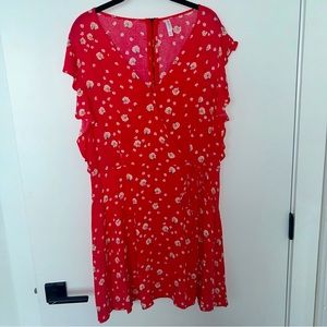 XXL faux floral wrap dress